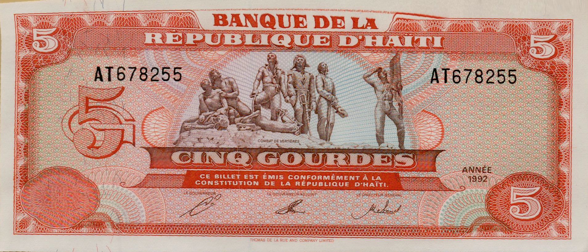 Haiti 5 1992 UNC P-261
